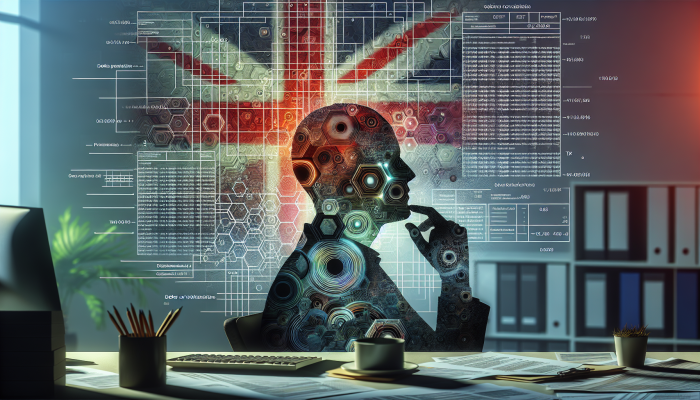 Are Debt Consolidation Fees Tax-Deductible: A Guide | DCL Individual in an office deliberating over debt consolidation fees, surrounded by financial documents and the UK flag.