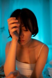 Exhausted woman