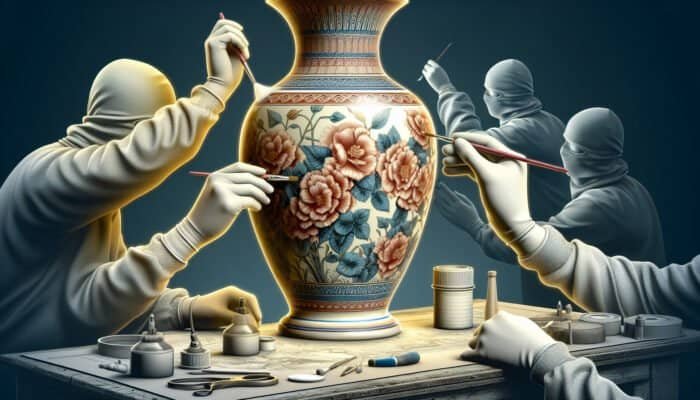 Porcelain vase revitalised through professional refinishing techniques in East Calder, enhancing intricate designs and restoring lustre.