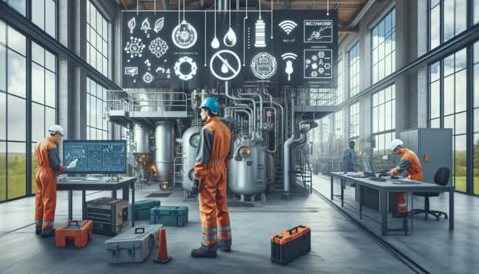 A modern furnace system being serviced by skilled technicians in a Richmond workshop.